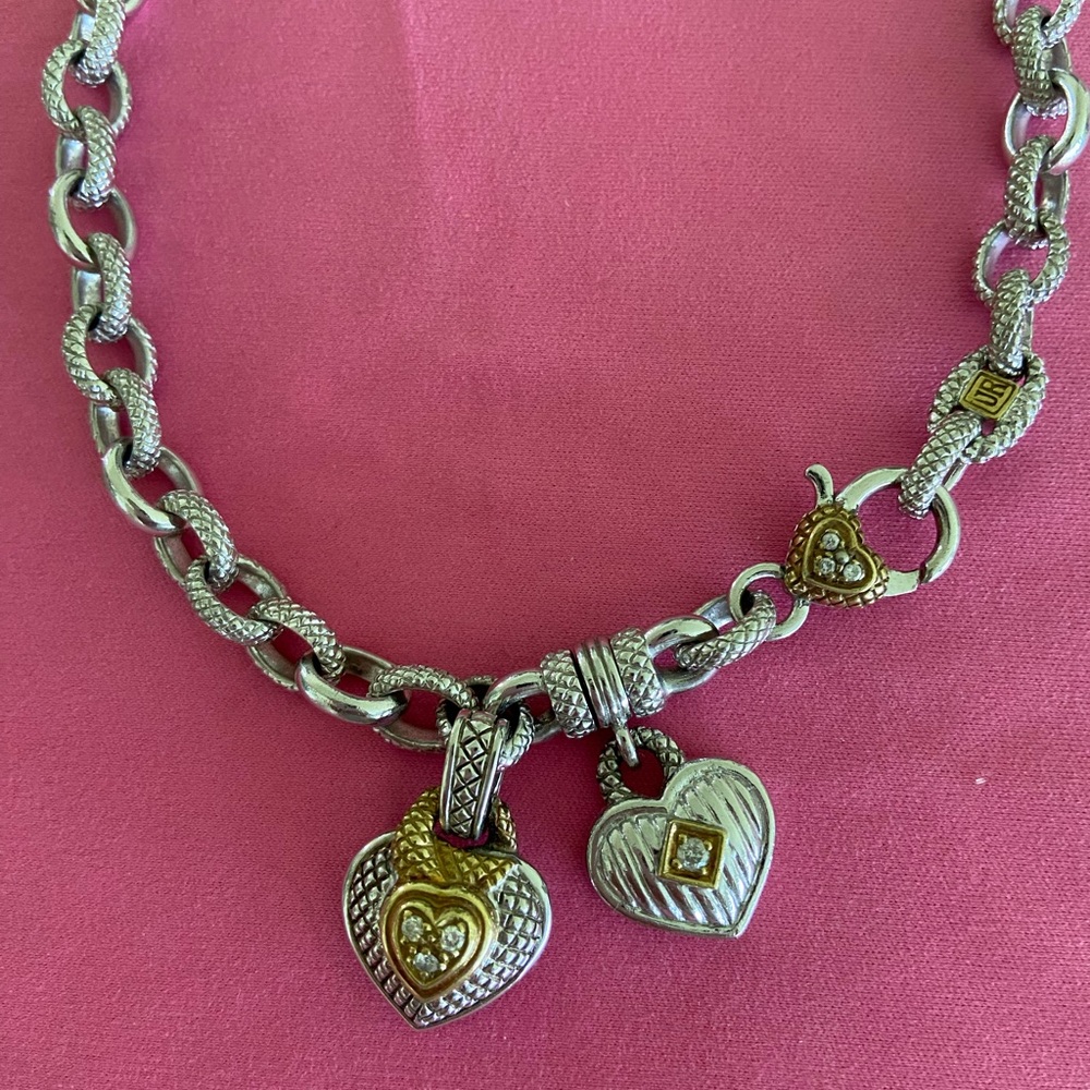 Judith Ripka Mixed Metal Heart Necklace